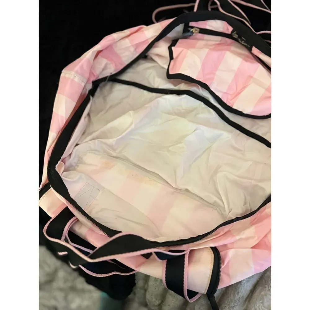 Victorias secret packable tote shopper signature stripe